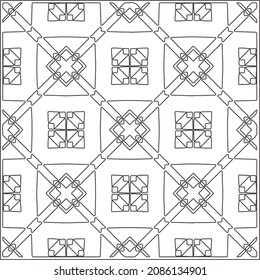 vector pattern in geometric ornamental style. Black and white pattern.