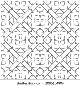 vector pattern in geometric ornamental style. Black and white pattern.