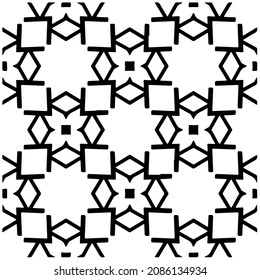 vector pattern in geometric ornamental style. Black and white pattern.
