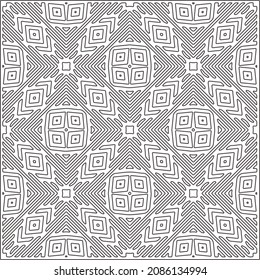 vector pattern in geometric ornamental style. Black and white pattern.