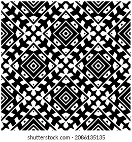 vector pattern in geometric ornamental style. Black and white pattern.