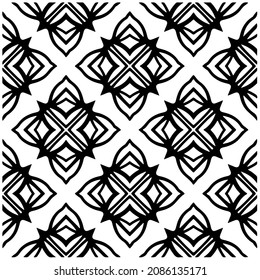 vector pattern in geometric ornamental style. Black and white pattern.
