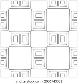 vector pattern in geometric ornamental style. Black and white pattern.