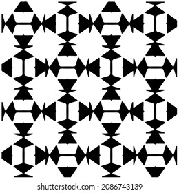 vector pattern in geometric ornamental style. Black and white pattern.