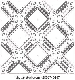 vector pattern in geometric ornamental style. Black and white pattern.