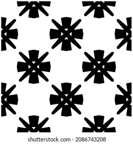 vector pattern in geometric ornamental style. Black and white pattern.