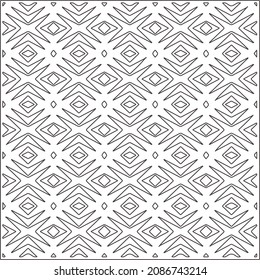 vector pattern in geometric ornamental style. Black and white pattern.