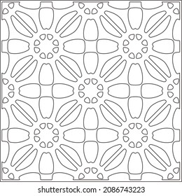 vector pattern in geometric ornamental style. Black and white pattern.