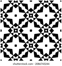 vector pattern in geometric ornamental style. Black and white pattern.