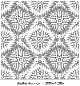 vector pattern in geometric ornamental style. Black and white pattern.