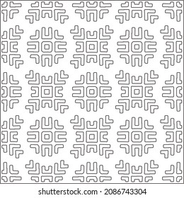 vector pattern in geometric ornamental style. Black and white pattern.