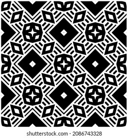 Vektormuster im geometrischen Zierstil. Schwarz-Weiß-Muster.