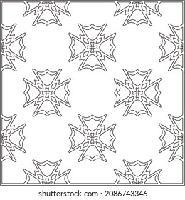 vector pattern in geometric ornamental style. Black and white pattern.