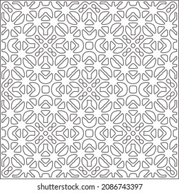 vector pattern in geometric ornamental style. Black and white pattern.
