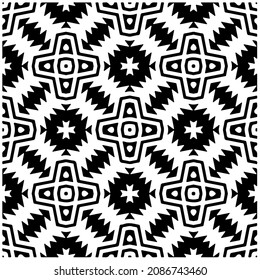 vector pattern in geometric ornamental style. Black and white pattern.