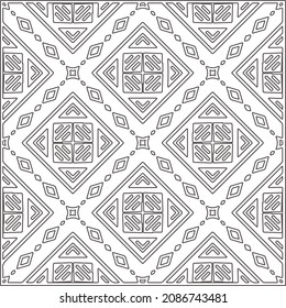 vector pattern in geometric ornamental style. Black and white pattern.