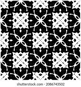 vector pattern in geometric ornamental style. Black and white pattern.