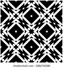 patrón vectorial en estilo ornamental geométrico. Patrón blanco y negro.