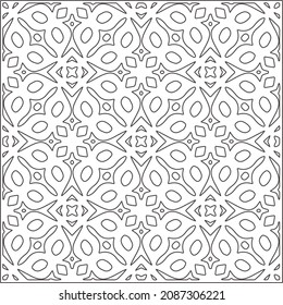 vector pattern in geometric ornamental style. Black and white pattern.