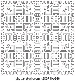 vector pattern in geometric ornamental style. Black and white pattern.