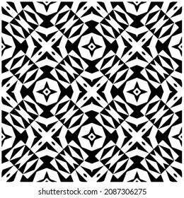 vector pattern in geometric ornamental style. Black and white pattern.