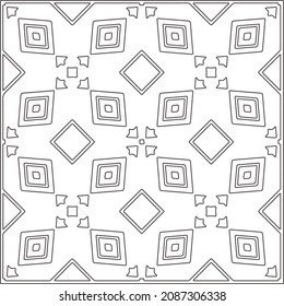 vector pattern in geometric ornamental style. Black and white pattern.