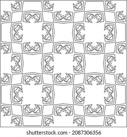 patrón vectorial en estilo ornamental geométrico. Patrón blanco y negro.
