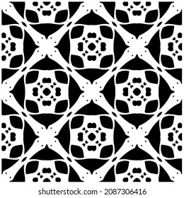 vector pattern in geometric ornamental style. Black and white pattern.