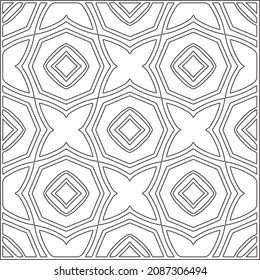 vector pattern in geometric ornamental style. Black and white pattern.