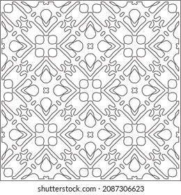 vector pattern in geometric ornamental style. Black and white pattern.