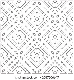 vector pattern in geometric ornamental style. Black and white pattern.