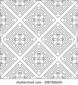 vector pattern in geometric ornamental style. Black and white pattern.