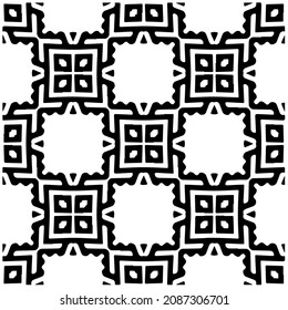vector pattern in geometric ornamental style. Black and white pattern.