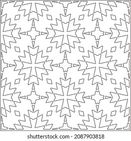 vector pattern in geometric ornamental style. Black and white pattern.