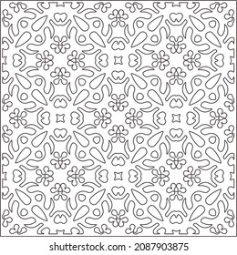 vector pattern in geometric ornamental style. Black and white pattern.