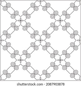 vector pattern in geometric ornamental style. Black and white pattern.