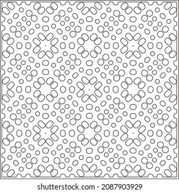 vector pattern in geometric ornamental style. Black and white pattern.