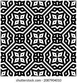 vector pattern in geometric ornamental style. Black and white pattern.