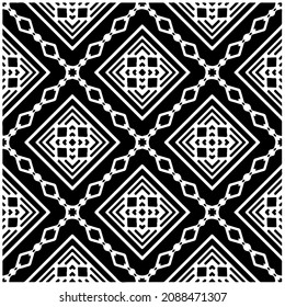 vector pattern in geometric ornamental style. Black and white pattern.