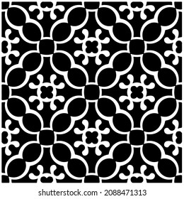 vector pattern in geometric ornamental style. Black and white pattern.