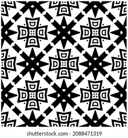 vector pattern in geometric ornamental style. Black and white pattern.