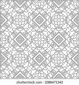 vector pattern in geometric ornamental style. Black and white pattern.