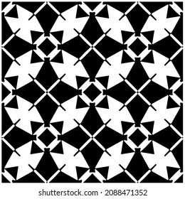 vector pattern in geometric ornamental style. Black and white pattern.