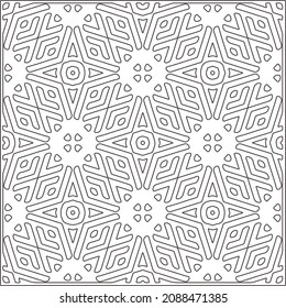 vector pattern in geometric ornamental style. Black and white pattern.
