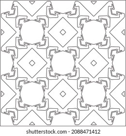 vector pattern in geometric ornamental style. Black and white pattern.