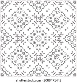 vector pattern in geometric ornamental style. Black and white pattern.