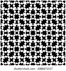 vector pattern in geometric ornamental style. Black and white pattern.
