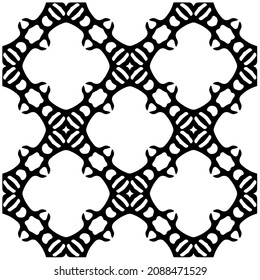 vector pattern in geometric ornamental style. Black and white pattern.
