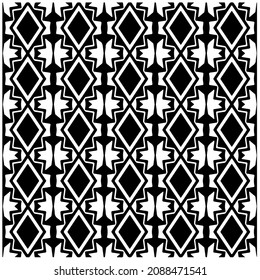 vector pattern in geometric ornamental style. Black and white pattern.