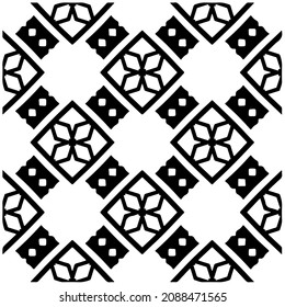 vector pattern in geometric ornamental style. Black and white pattern.